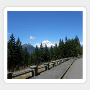 Mt Rainer Overlook By The Road Sticker